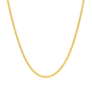 14k Yellow Gold Round Wheat Chain (1.50 mm)