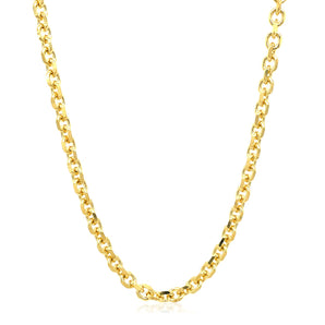 14k Yellow Gold Diamond Cut Cable Link Chain (3.70 mm)