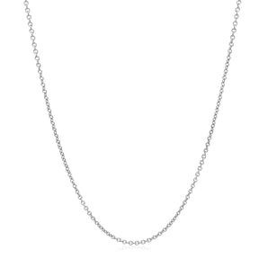 14k White Gold Round Cable Link Chain (1.20 mm)