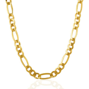 10K Yellow Gold Solid Figaro Chain (6.60 mm)