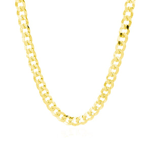 14k Yellow Gold Solid Curb Chain (5.70 mm)