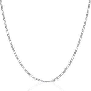 14k White Gold Solid Figaro Chain (1.90 mm)