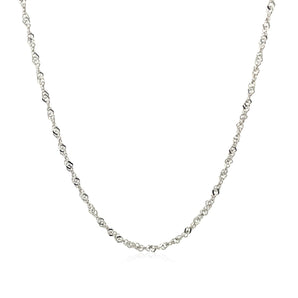 14k White Gold Singapore Chain (1.30 mm)