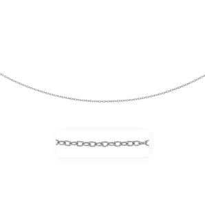 14k White Gold Pendant Chain with Textured Links (2.30 mm)