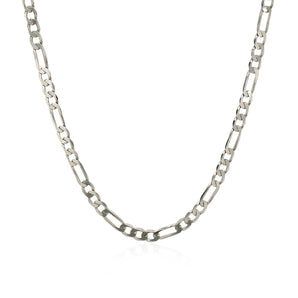 14k White Gold Solid Figaro Chain (3.00 mm)