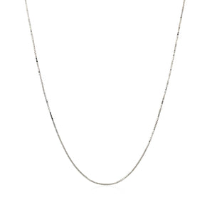 14k White Gold Classic Box Chain (0.45 mm)