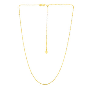 14k Yellow Gold Adjustable Sparkle Chain (1.20 mm)