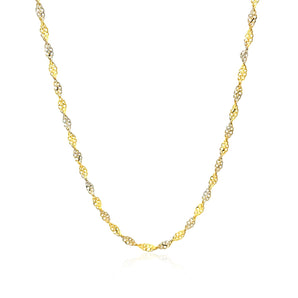 14k Two-Tone Gold Singapore Chain (2.50 mm)