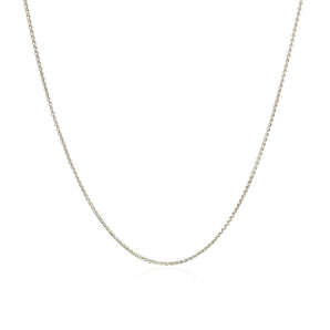 14k White Gold Diamond Cut Round Wheat Chain (0.60 mm)