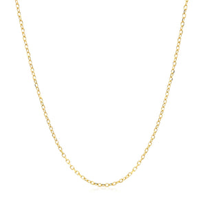 14k Yellow Gold Faceted Cable Link Chain (1.20 mm)