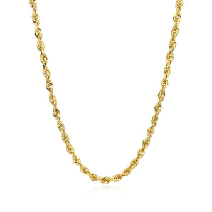 14k Yellow Gold Solid Diamond Cut Rope Chain (3.00 mm)