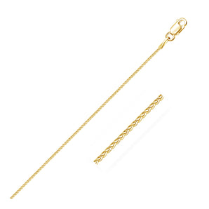 14k Yellow Gold Diamond Cut Round Wheat Chain (1.00 mm)