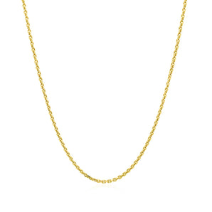 14k Yellow Gold Diamond Cut Cable Link Chain (1.30 mm)