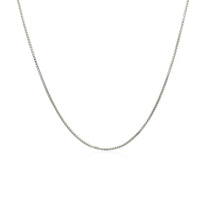 Sterling Silver Rhodium Plated Box Chain (0.70 mm)