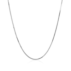 18k White Gold Box Chain 0.8mm (0.78 mm)