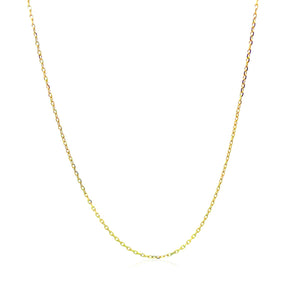 14k Yellow Gold Diamond Cut Cable Link Chain (0.87 mm)