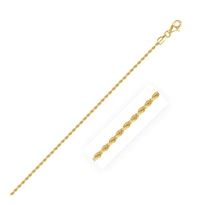10K Yellow Gold Hollow Diamond Cut Rope Chain (2.00 mm)