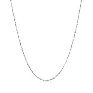 14k White Gold Singapore Chain 0.8mm (0.81 mm)