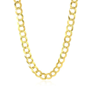 14k Yellow Gold Solid Curb Chain (7.00 mm)