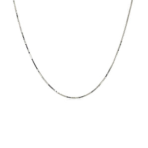 18k White Gold Box Chain 0.6mm (0.60 mm)