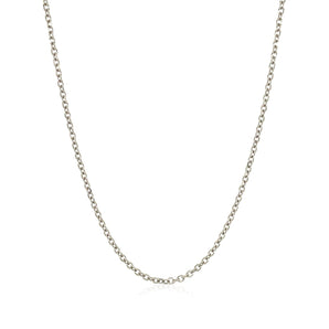 14k White Gold Diamond Cut Cable Link Chain (1.5 mm)