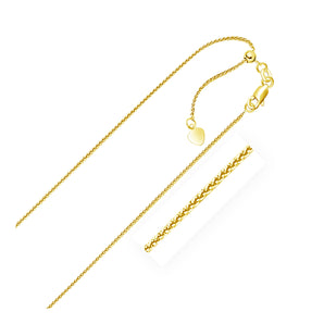 14k Yellow Gold Adjustable Wheat Chain (1.00 mm)