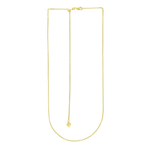 14k Yellow Gold Adjustable Wheat Chain (1.00 mm)