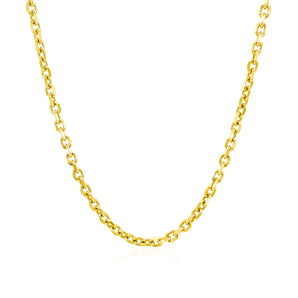 14k Yellow Gold Diamond Cut Cable Link Chain (2.20 mm)