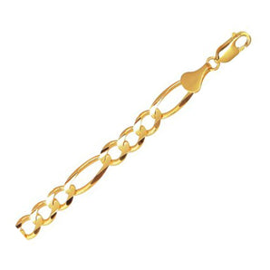 10K Yellow Gold Solid Figaro Chain (7.90 mm)