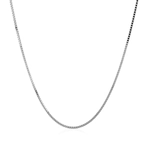 14k White Gold Classic Box Chain 0.8mm