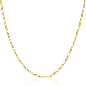 14k Yellow Gold Solid Figaro Chain 1.9mm