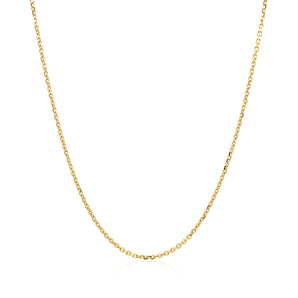 14k Yellow Gold Diamond Cut Cable Link Chain 1.1mm