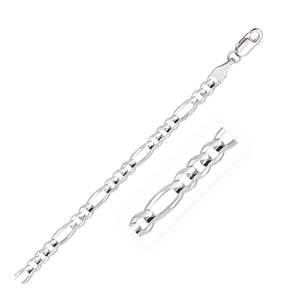 14k White Gold Solid Figaro Chain (4.50 mm)