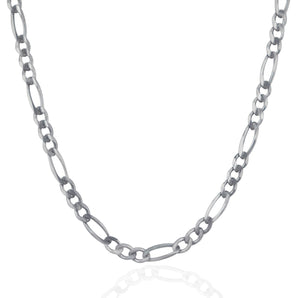 14k White Gold Solid Figaro Chain (4.50 mm)