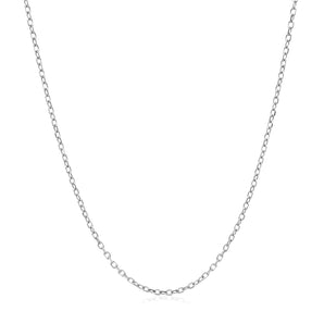 14k White Gold Faceted Cable Link Chain (1.2 mm)