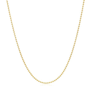 14k Yellow Gold Bead Chain 1.0mm (1.00 mm)