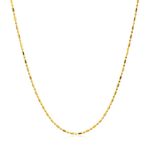 14k Yellow Gold Diamond-Cut Bead Chain (0.90 mm)