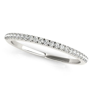 14k White Gold Diamond Pave Set Wedding Band (1/8 cttw)