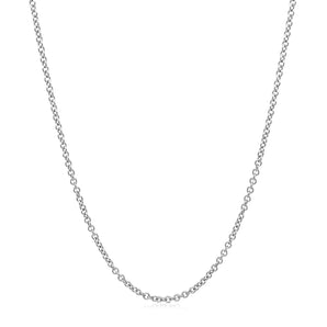 14k White Gold Round Cable Link Chain (1.50 mm)