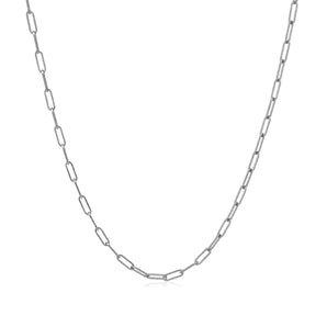 18K White Gold Fine Paperclip Chain (1.5mm)