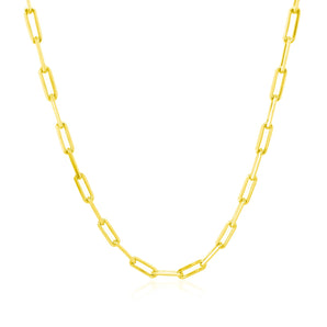 14K Yellow Gold Paperclip Chain (2.50 mm)