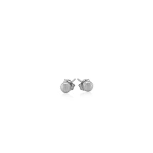 14k White Gold Round Stud Earrings (4mm)