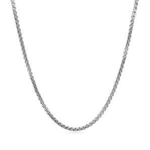 14k White Gold Solid Round Box Chain 1.6 mm