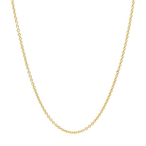 14k Yellow Gold Round Cable Link Chain (1.30 mm)