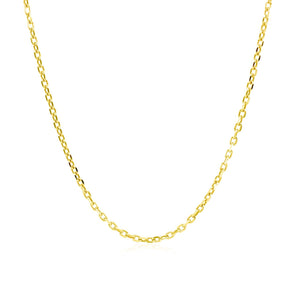 18k Yellow Gold Diamond Cut Cable Link Chain 1.5mm