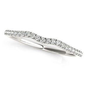 14k White Gold Wave Theme Diamond Wedding Band (1/8 cttw)