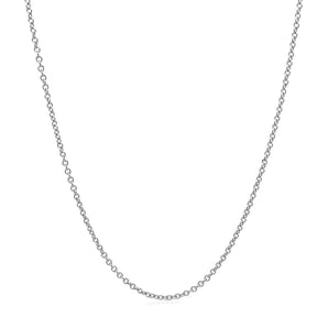 14k White Gold Round Cable Link Chain (1.30 mm)