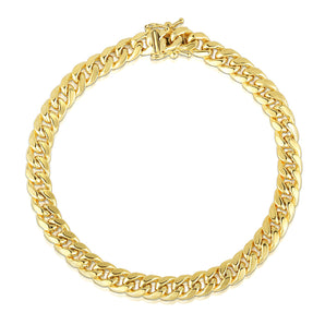 14k Yellow Gold Semi Solid Miami Cuban Bracelet (10.70 mm)