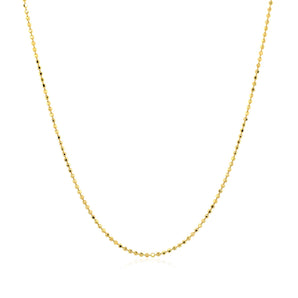 14k Yellow Gold Diamond Cut Bead Chain (0.90 mm)