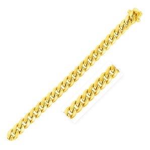 14k Yellow Gold Semi Solid Miami Cuban Bracelet (9.10 mm)